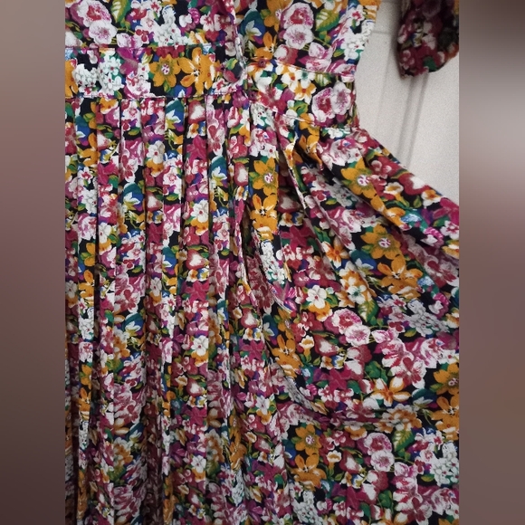 Fabulous 1980s Ms. Chaus Shirtwaits Dress floral print vintages size 8 - Picture 5 of 7